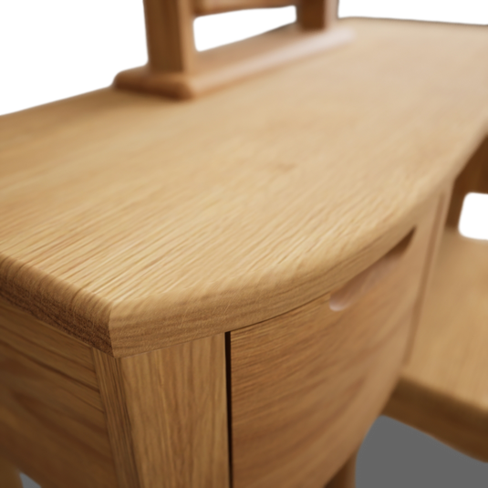 Matlock Curved Solid Oak Dressing Table Set
