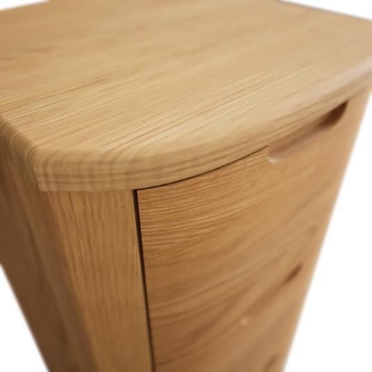 Matlock Curved Solid Oak 5 Drawer Tallboy
