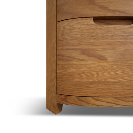 Matlock Curved Solid Oak 5 Drawer Tallboy