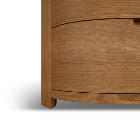 Matlock Curved Solid Oak Wide Chest of Drawers