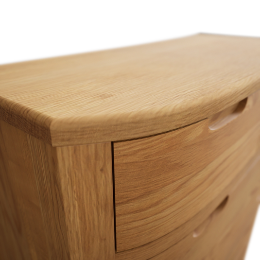 Matlock Curved Solid Oak 2 Over 3 Chest of Drawers