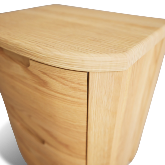 Matlock Curved Solid Oak 2 Drawer Bedside Chest