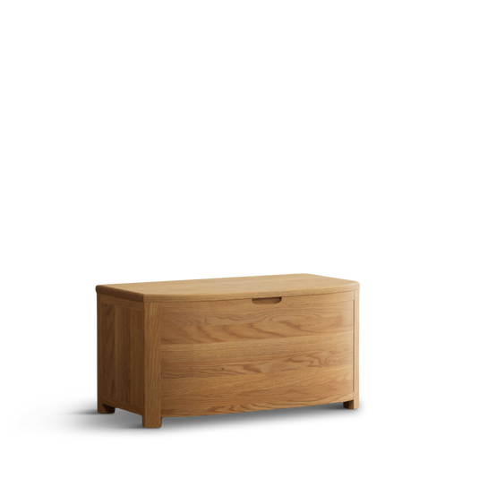 Matlock Curved Solid Oak Blanket Box