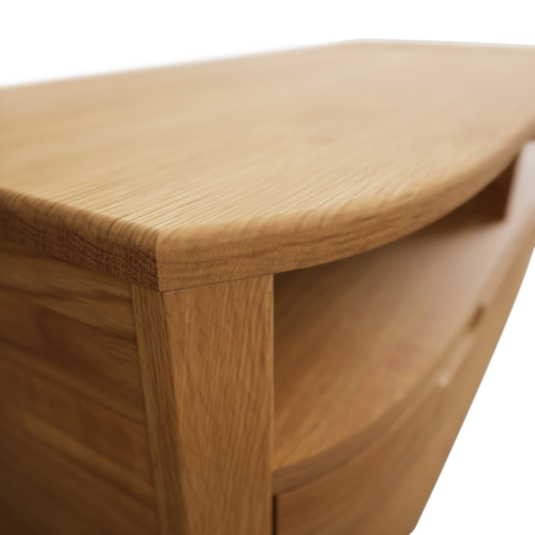 Matlock Curved Solid Oak 4 Drawer Coffee Table