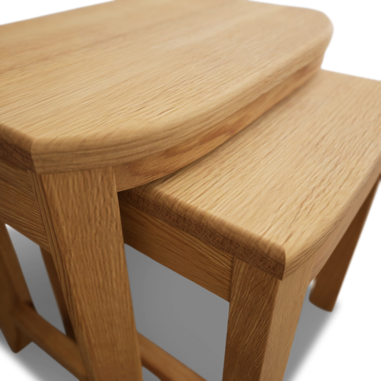 Matlock Curved Solid Oak Nest of Tables