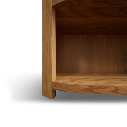 Matlock Curved Solid Oak Tall Bookcase