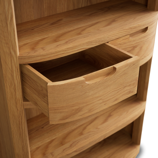 Matlock Curved Solid Oak Tall Bookcase