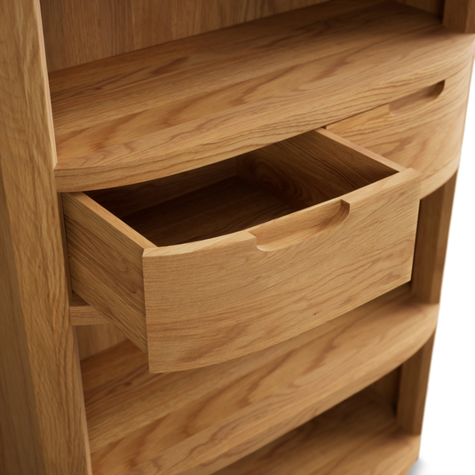 Matlock Curved Solid Oak Tall Bookcase