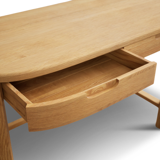 Matlock Curved Solid Oak Compact Desk