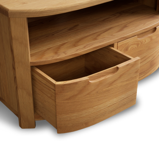 Matlock Curved Solid Oak Small TV Unit