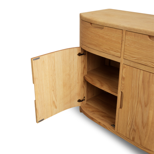 Matlock Curved Solid Oak Small Sideboard