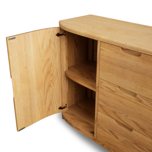 Matlock Curved Solid Oak Large Sideboard