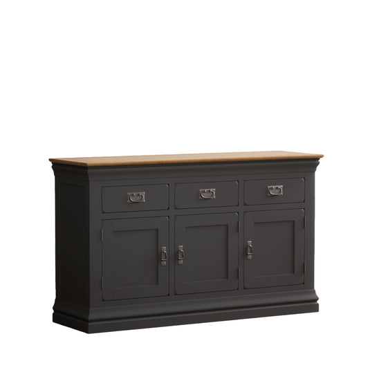 Bennett Oak and Charcoal Painted Large Sideboard