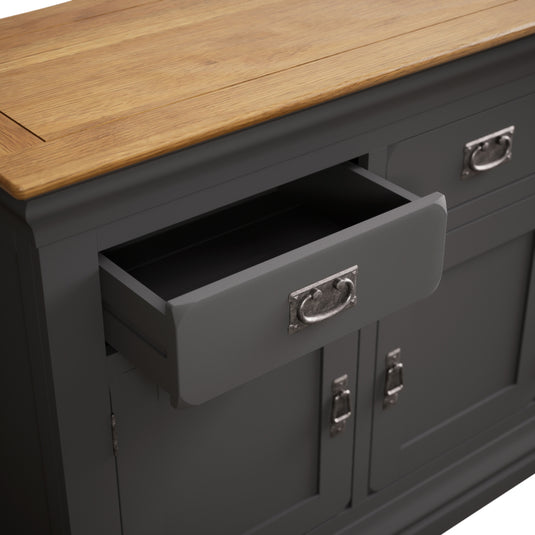 Bennett Oak and Charcoal Painted Large Sideboard