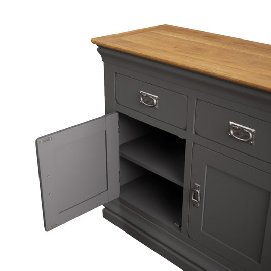 Bennett Oak and Charcoal Painted Large Sideboard