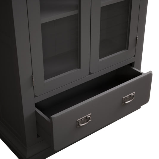Bennett Oak and Charcoal Painted Display Cabinet