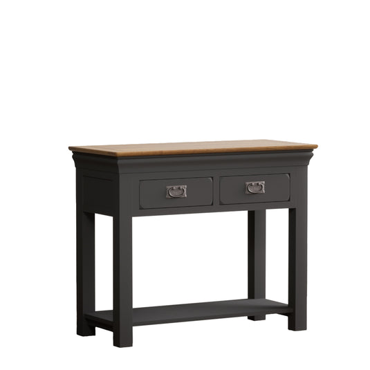 Bennett Oak and Charcoal Painted Console Table