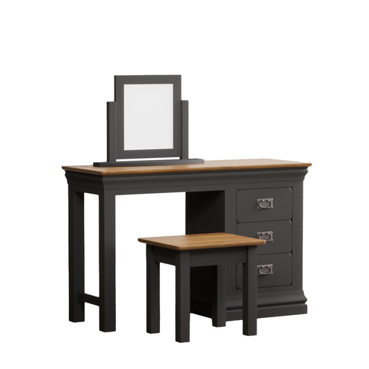 Bennett Oak and Charcoal Painted Dressing Table Set