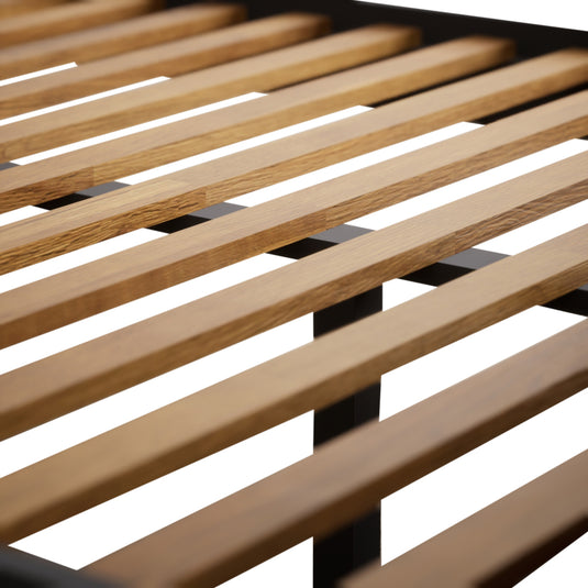 Bennett Oak and Charcoal Painted Double Bed