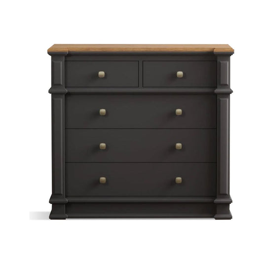Bewley Oak and Charcoal Grey Painted 2 Over 3 Chest of drawers