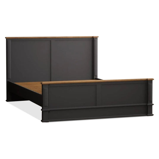 Bewley Oak and Charcoal Grey Painted Kingsize Bed