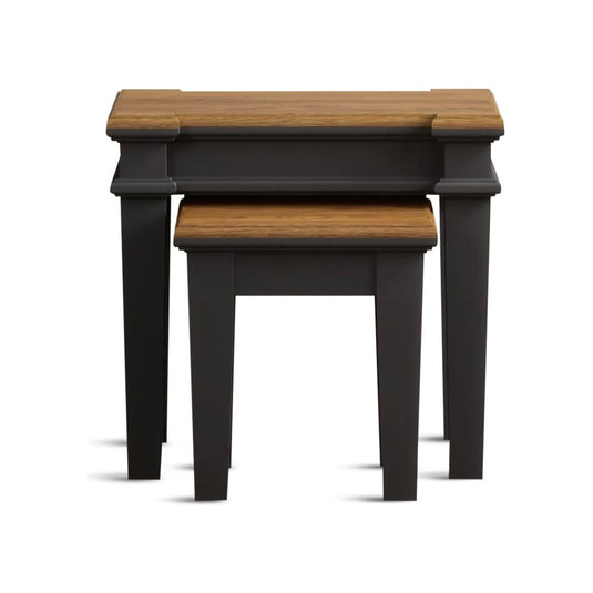 Bewley Oak and Charcoal Grey Painted Nest Of Tables