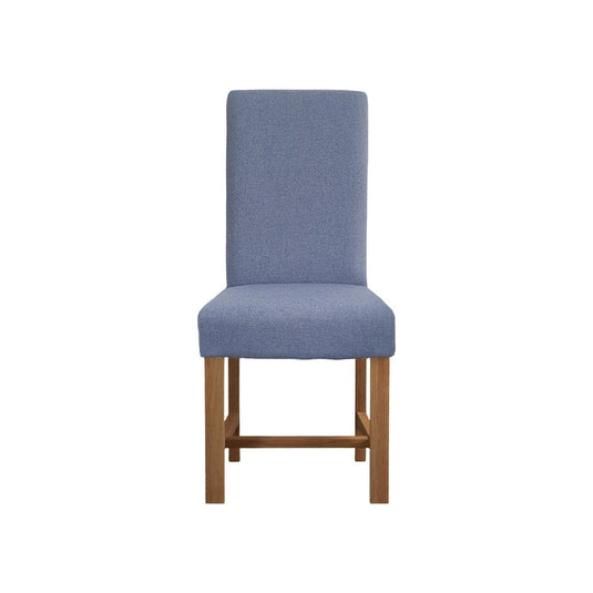 Scroll Back Braced Blue Fabric Dining Chairs (Pair) Dining Chair Scroll Back