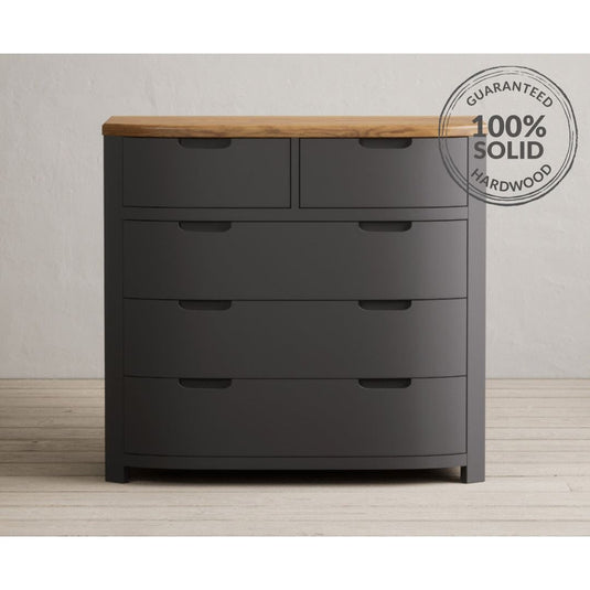 Bradwell Oak and Charcoal Painted 2 Over 3 Chest of Drawers Storage Bradwell