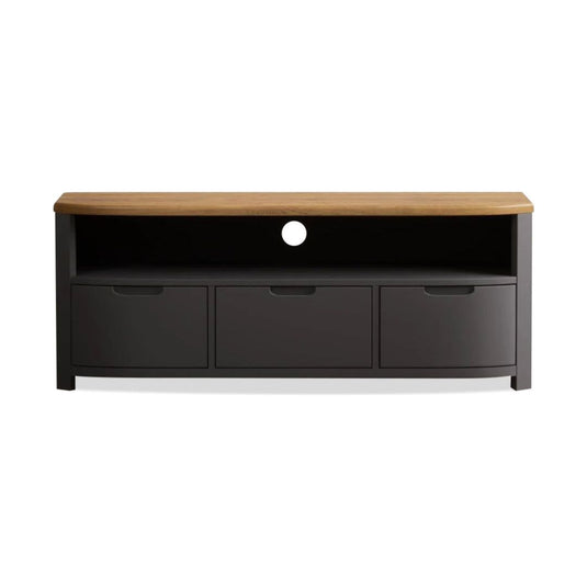 Brahms Oak and Charcoal Painted Large TV Unit