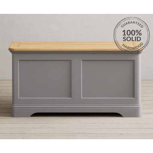 Bridstow Oak and Light Grey Painted Blanket Box Storage Bridstow