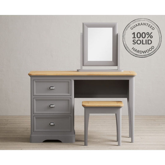 Bridstow Oak and Light Grey Painted Dressing Table Set Storage Bridstow