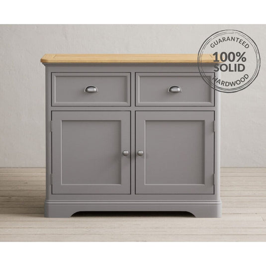 Bridstow Oak and Light Grey Painted Small Sideboard Sideboards Bridstow