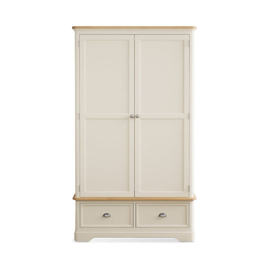 Bridstow Oak and Cream Painted Double Wardrobe Storage Bridstow