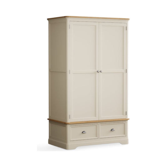 Bridstow Oak and Cream Painted Double Wardrobe Storage Bridstow