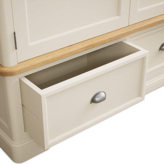 Bridstow Oak and Cream Painted Double Wardrobe Storage Bridstow