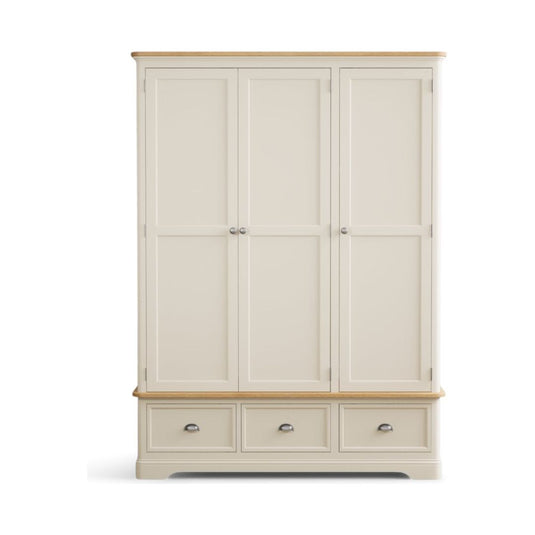 Bridstow Oak and Cream Painted Triple Wardrobe Storage Bridstow