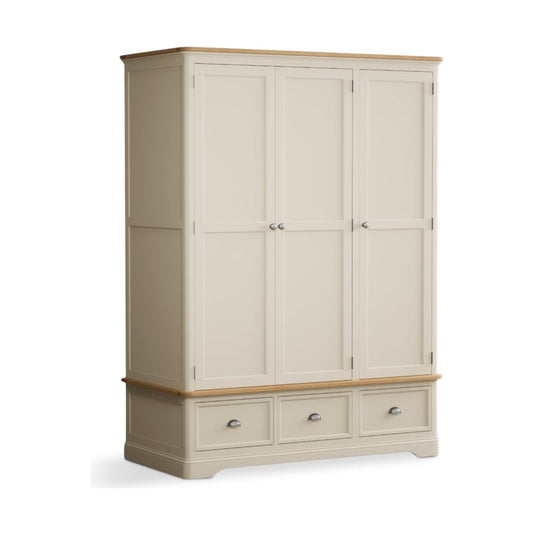 Bridstow Oak and Cream Painted Triple Wardrobe Storage Bridstow