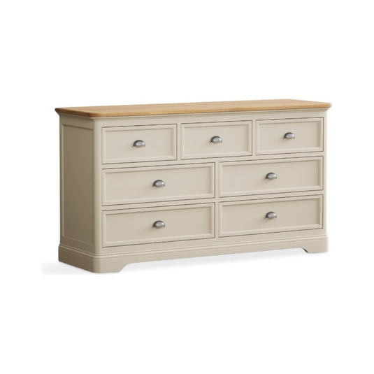 Bridstow Oak and Cream Painted Wide Chest Of Drawers Storage Bridstow