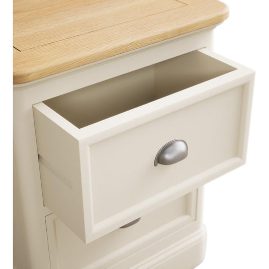 Bridstow Oak and Cream Painted 2 Drawer Bedside Chest Storage Bridstow