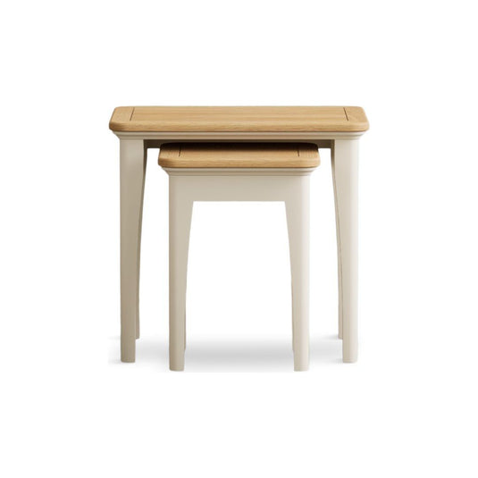 Bridstow Oak and Cream Painted Nest Of Tables Occasionals Bridstow