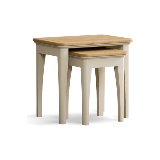 Bridstow Oak and Cream Painted Nest Of Tables Occasionals Bridstow