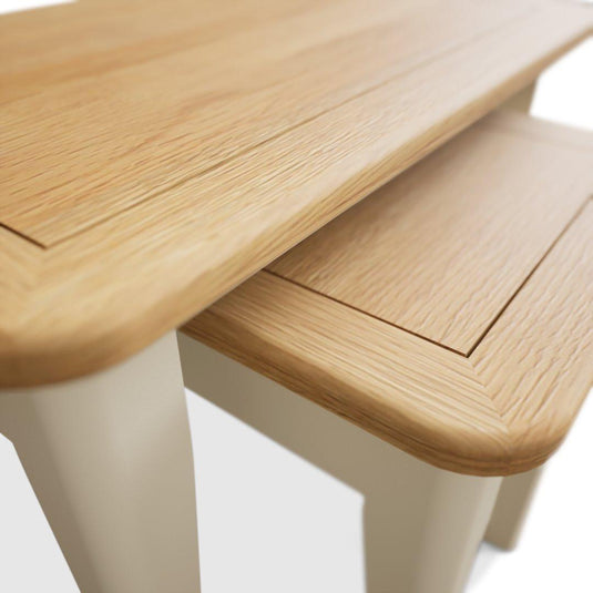 Bridstow Oak and Cream Painted Nest Of Tables Occasionals Bridstow