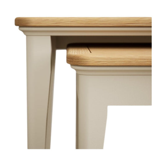 Bridstow Oak and Cream Painted Nest Of Tables Occasionals Bridstow