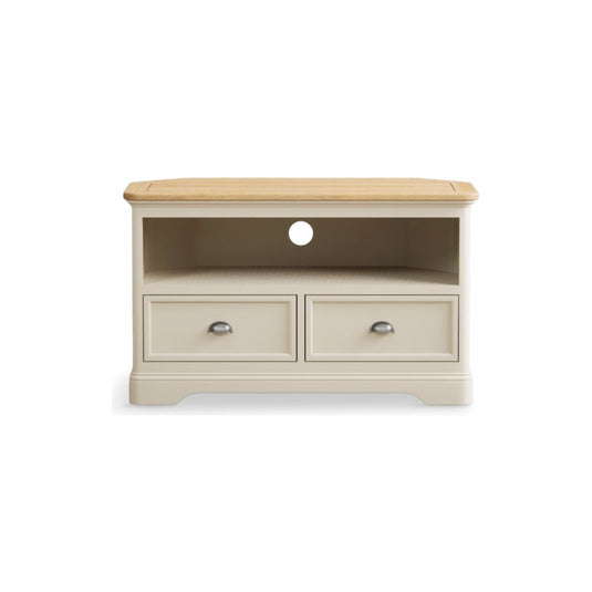 Bridstow Oak and Cream Painted Corner TV Cabinet Occasionals Bridstow