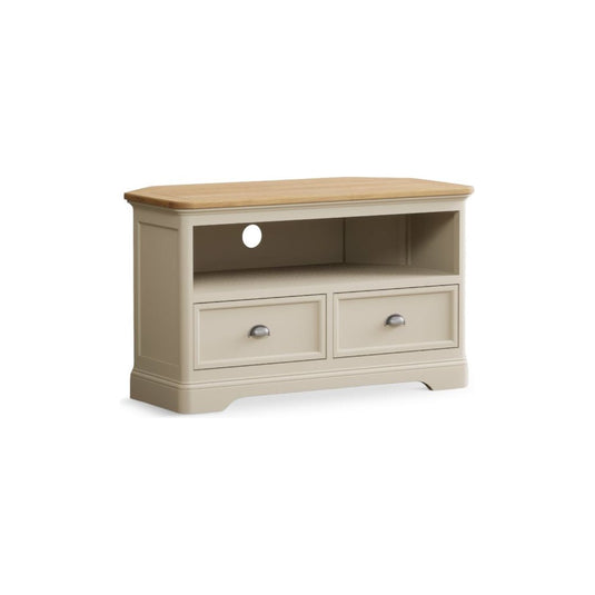 Bridstow Oak and Cream Painted Corner TV Cabinet Occasionals Bridstow