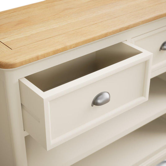 Bridstow Oak and Cream Painted Storage Console Table Occasionals Bridstow