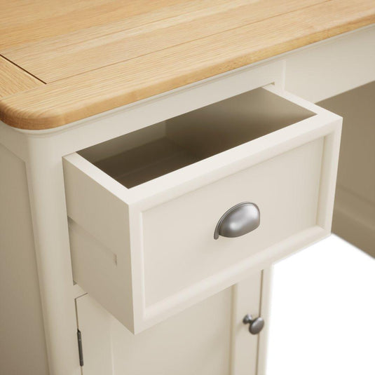 Bridstow Oak and Cream Painted Computer Desk Storage Bridstow