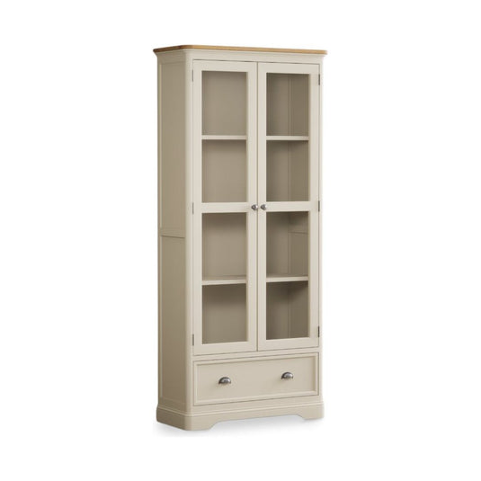 Bridstow Oak and Cream Painted Glazed Display Cabinet Storage Bridstow
