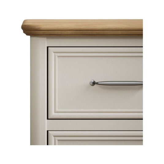 Chateau Oak and Soft White Painted 2 Drawer Bedside Table Bedside Tables Chateau