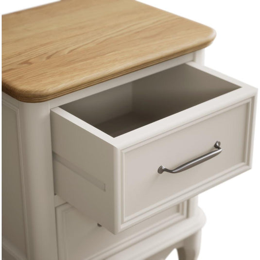 Chateau Oak and Soft White Painted 2 Drawer Bedside Table Bedside Tables Chateau